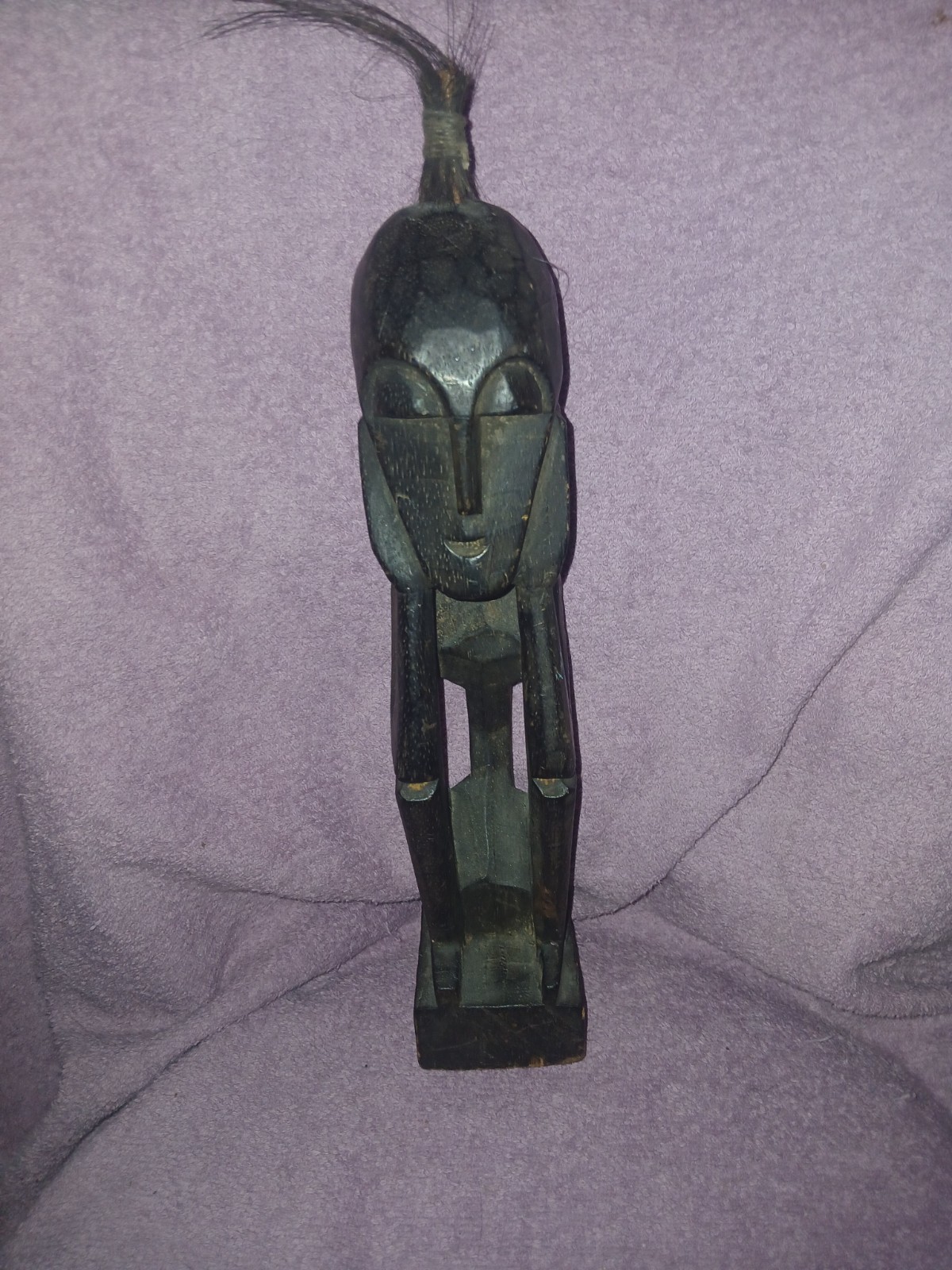 Batak Headhunter Vintage Meditating Shaman Elder Carving ~ Sumatra