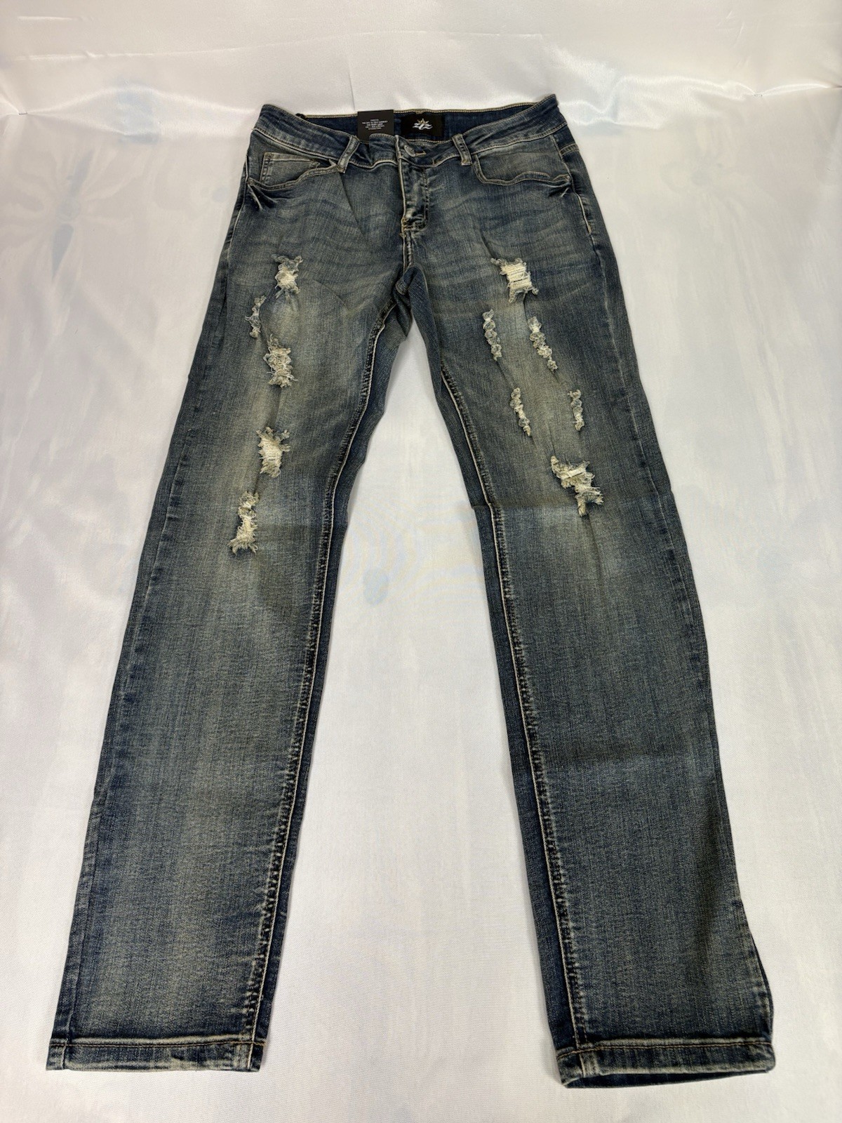 ZLZ Denim NWT Mens Jeans 32x32 Distressed Denim Skinny Fit