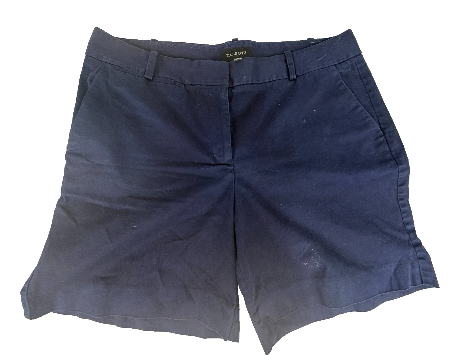 Talbots Perfect Shorts Women’s Size 12 Navy Bermuda Chino Stretch Cotton Classic