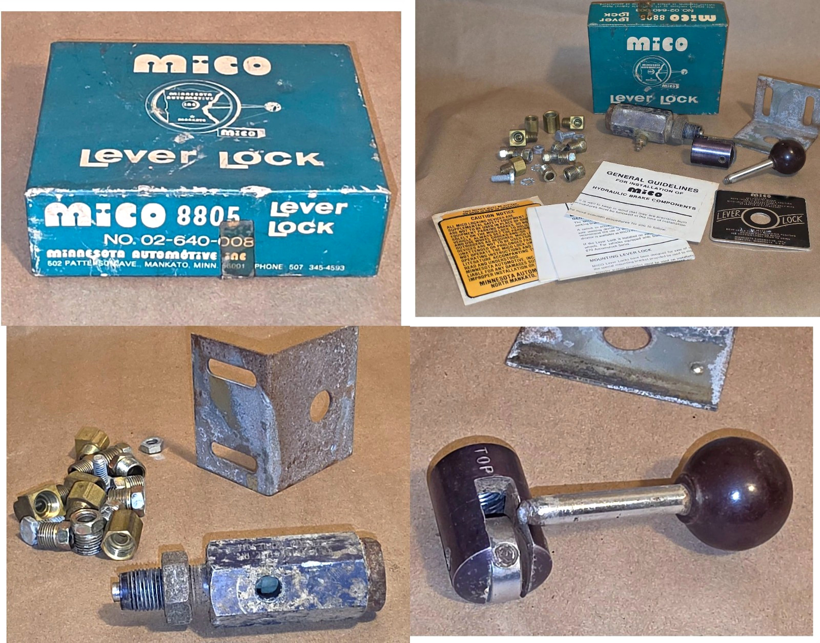 Vintage MICO 8805 Lever Lock Brake Kit NOS 02-640-008 AS-IS READ Hot Rod Truck