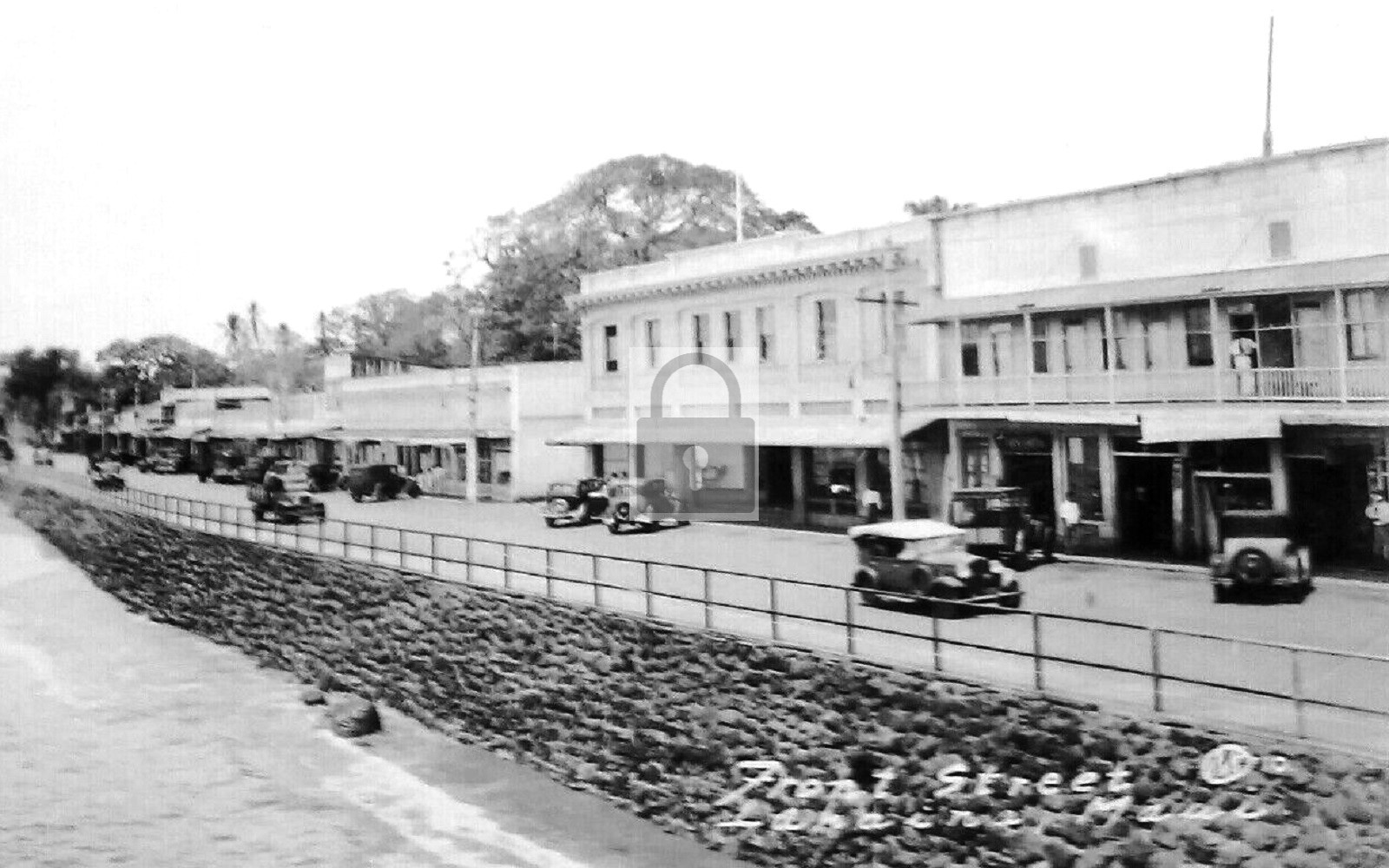 Front Street Cars & Stores Lahaina Maui Hawaii HI - Reprint