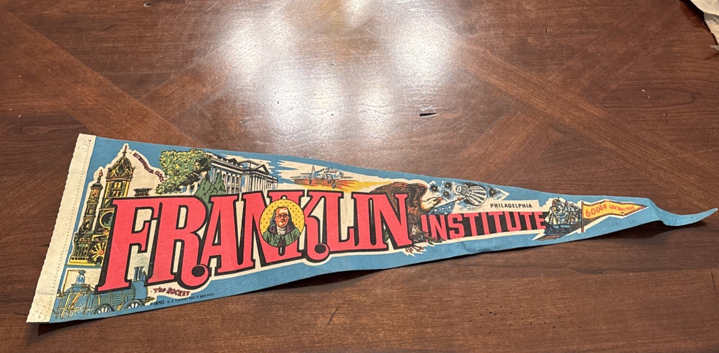VTG 1974 Pennant The Franklin Institute Philadelphia Benjamin Memorial