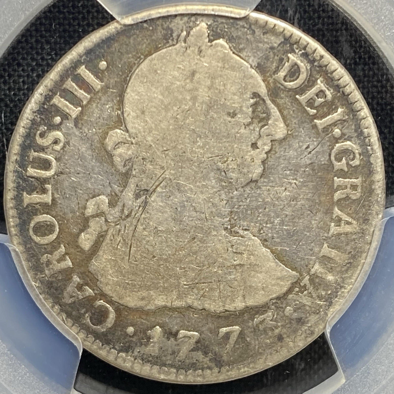 Colonial PERU 1773 King Charles III SILVER 2 Reales Coin Spain Carolus Lima PCGS