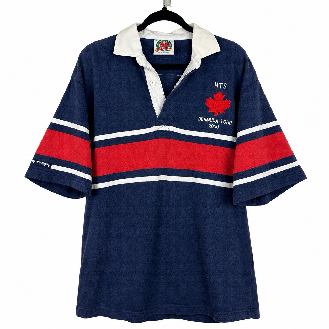 Vintage Barbarian Rugby Shirt XL HTS Bermuda Tour 2000 Canada Maple Leaf #13