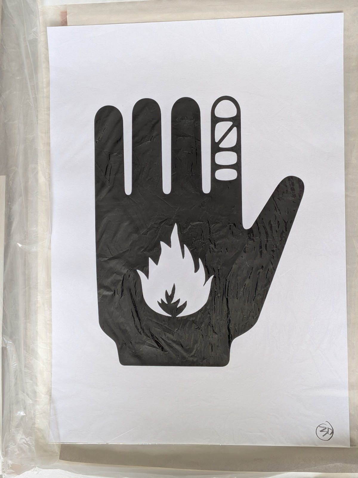 Robert Del Naja 3D – Ceasefire (Black) 2024 Art Print – Massive Attack Charity R
