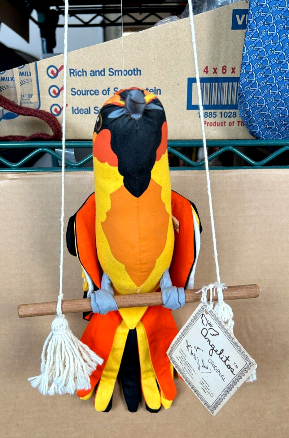 Vintage Angelitos El Salvador Oriole Chiltota Handmade Hanging Bird Plush New