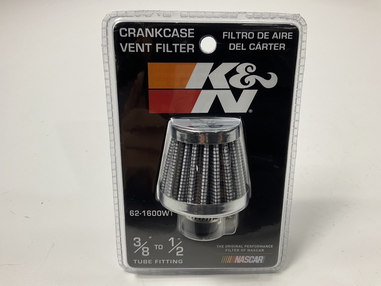 K&N 62-1600WT Crankcase Vent Filter / Breather, Clamps On 3/8\