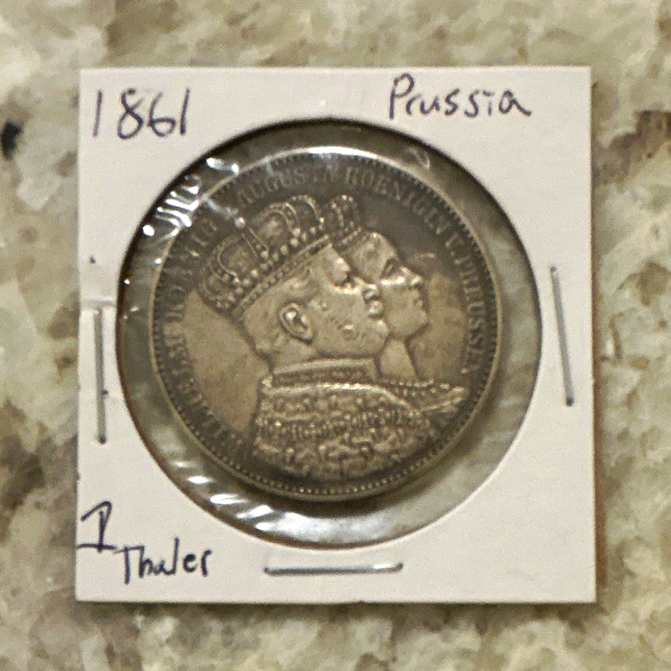 Prussia 1861 Silver 1 Thaler German States Prussia 1861 Silver 1 Thaler German States