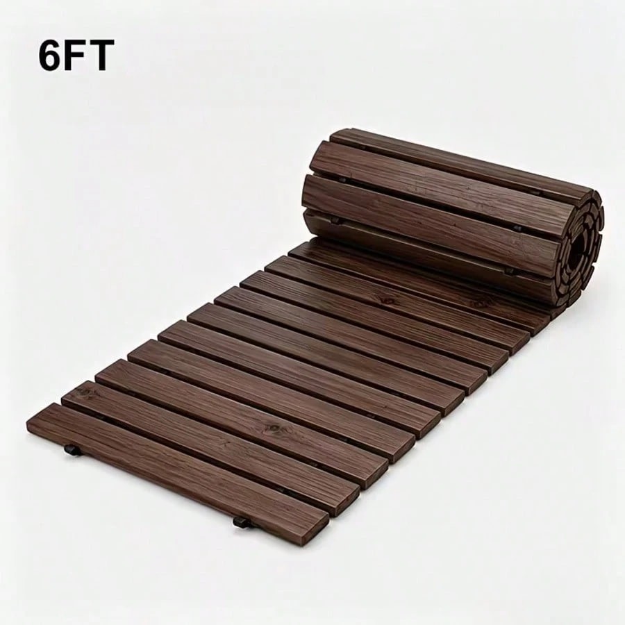 Foldable Wooden Garden Path 6/12FT Portable Anti-Slip Boardwalk