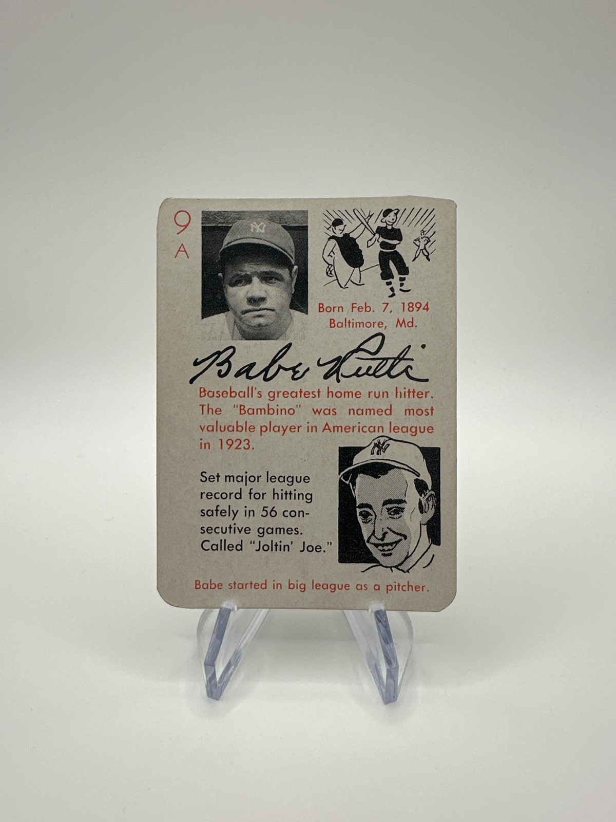 1945 Leister Autographs Game #9A Babe Ruth/Joe DiMaggio with Babe Ruth Signature