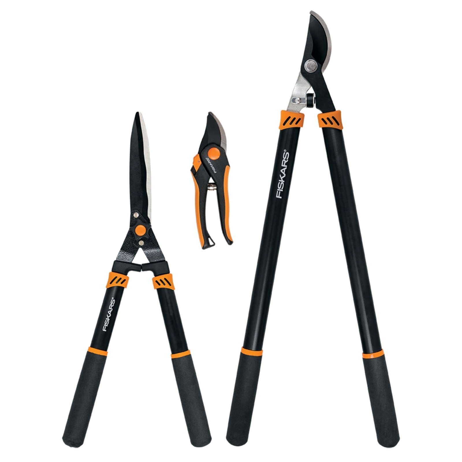 Fiskars 3pc Garden Tool Set Lopper Hedge Shear Pruner Stainless Steel Blades