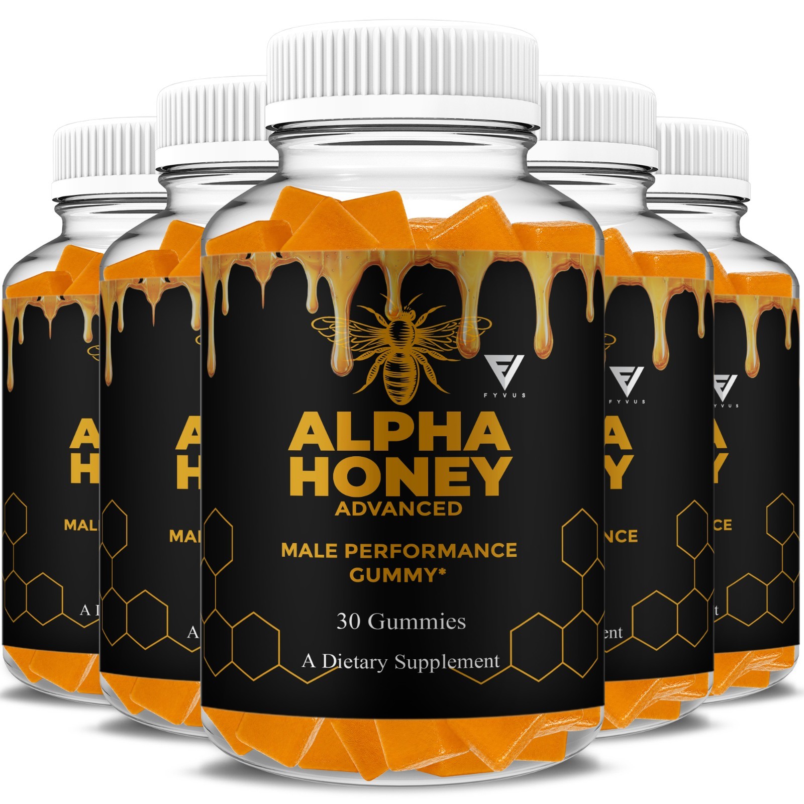 (5 Pack) Alpha Honey Performance Gummies, AlphaHoney Supplement (150 Gummies)