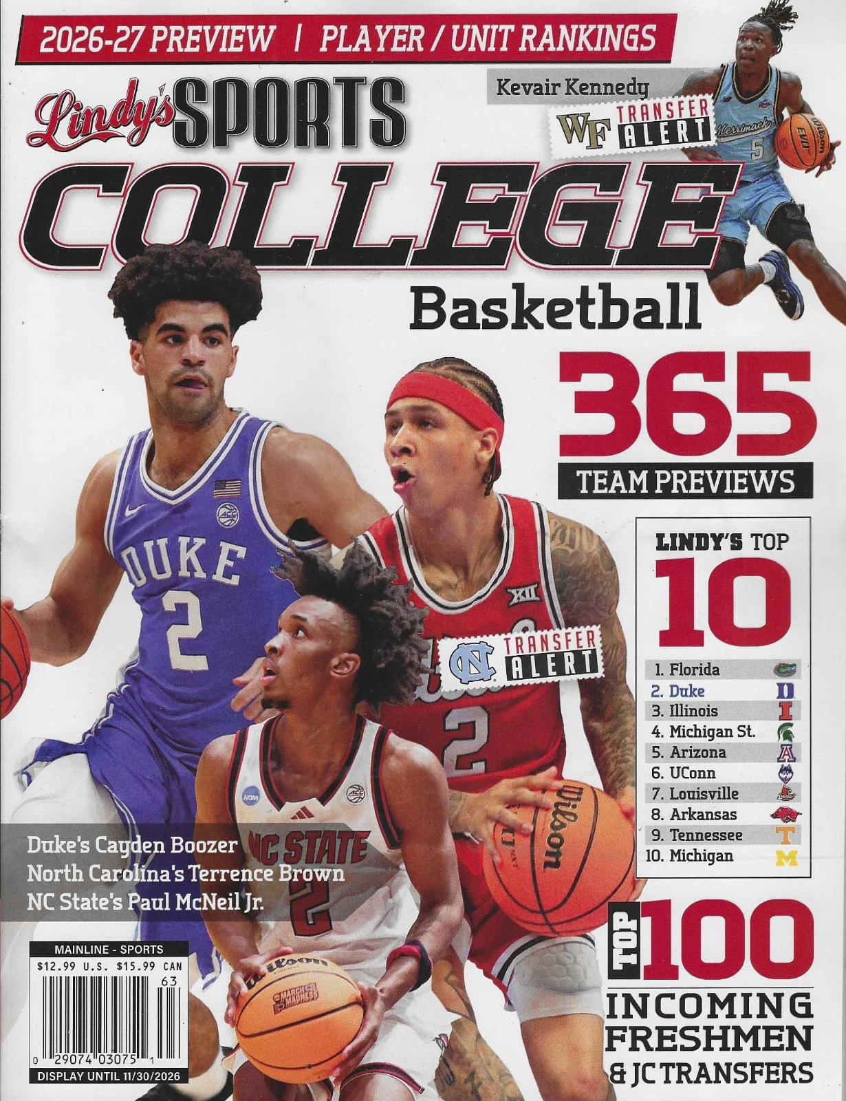 Lindy\'s Sports College Basketball 2026: Season Preview Duke Cover