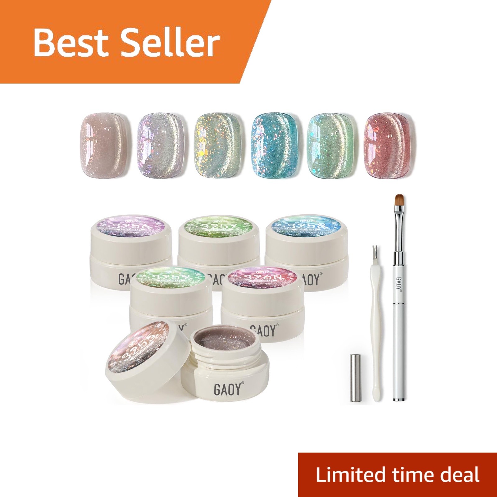 GAOY Glitter Cat Eye Frost Galaxy Gel Set
