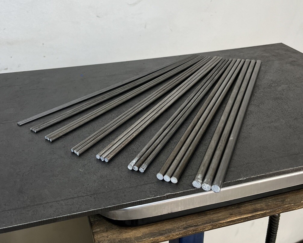 12L14 Steel Round Bar Stock Assortment – 24 Small Diameter Rods – CNC Lathe