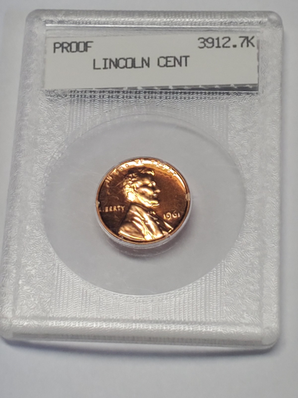 BLANCHARD SAMPLE SLAB 1961 Proof Lincoln Memorial Cent - Very Rare