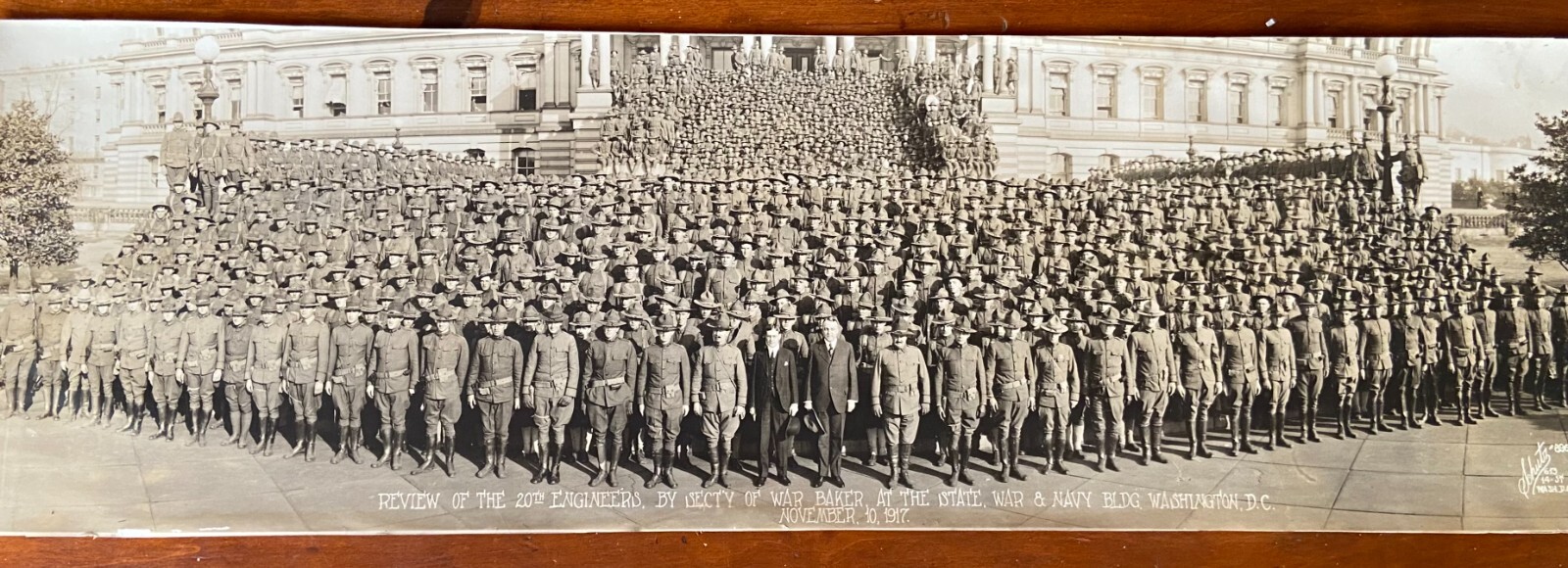 WWI Military Panoramic Photo 1917 - 20th Engineers departing for France 
