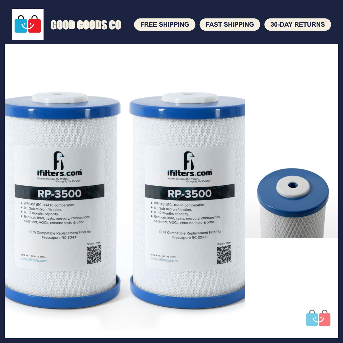 2 Pack Water Filter Replacement for Royal Prestige FrescaPure 3500 WF0451 - iFil