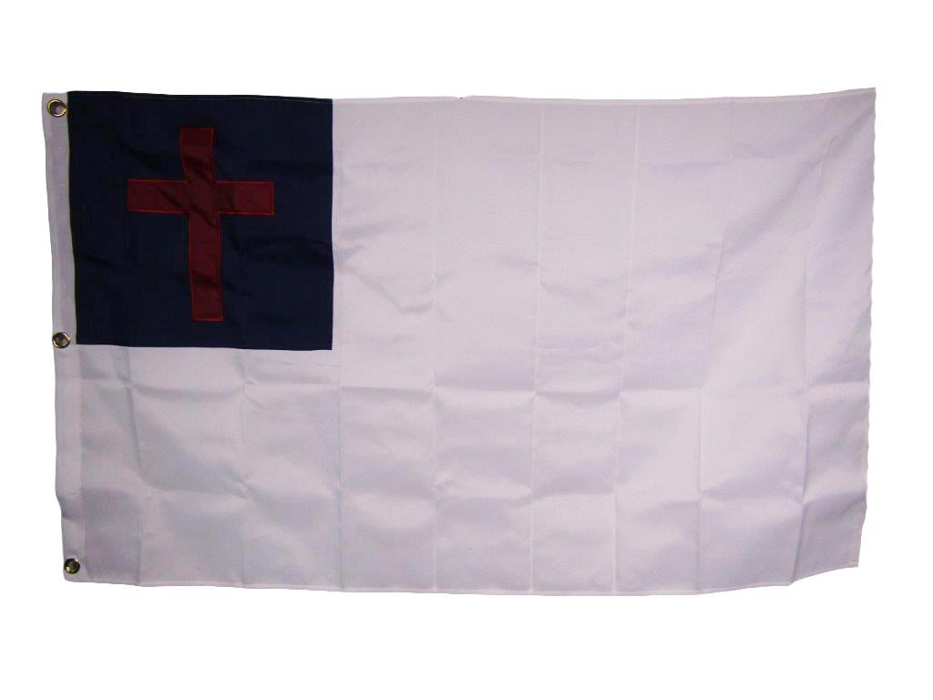8X12 Embroidered Sewn Christian 600D Nylon HUGE Flag Heavy Duty Military Grade
