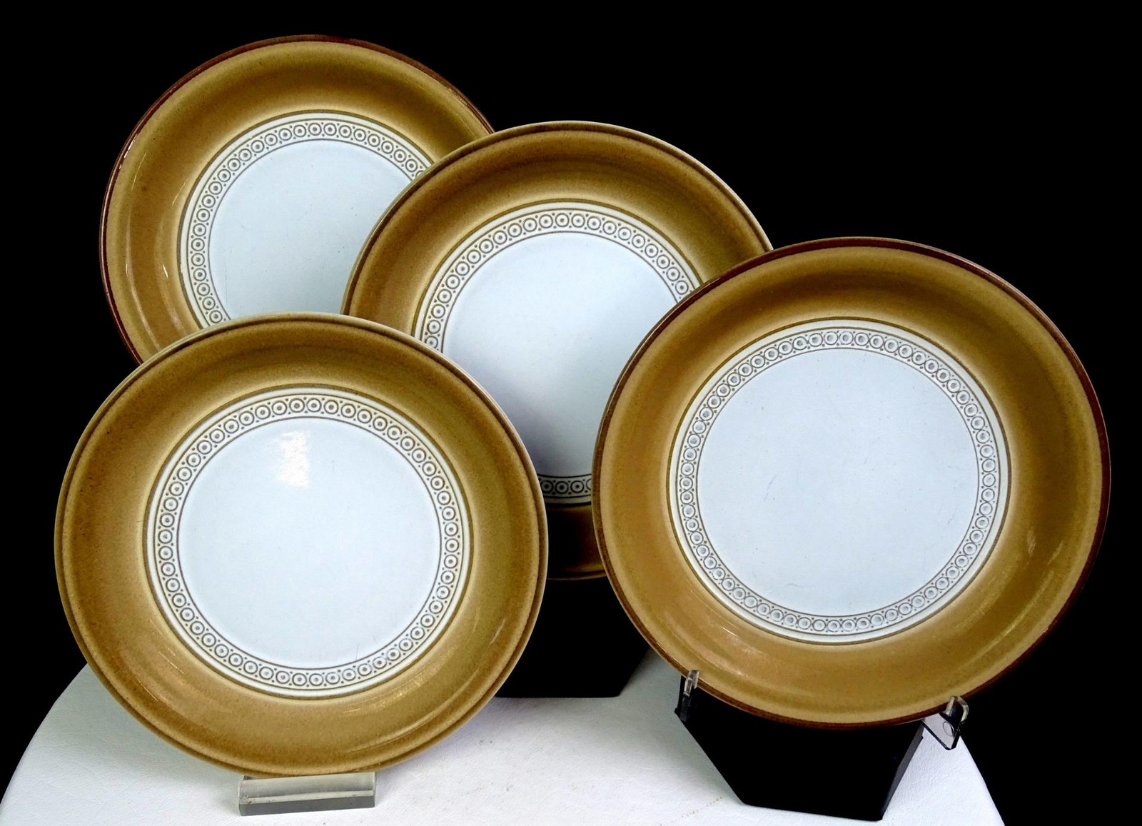 Denby Langley Pottery Seville Brown Pattern 4pc 7\