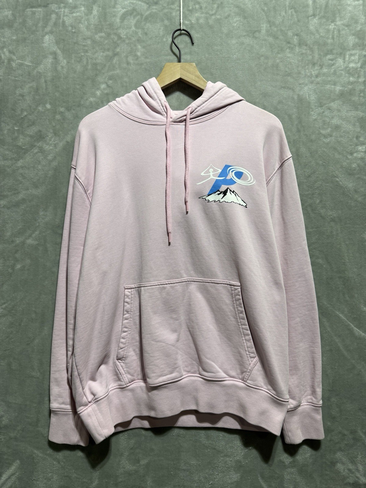 Palace P-Zen Hoodie Pink Mountain Graphic Pullover Sweatshirt Men\'s L Skater Y2K