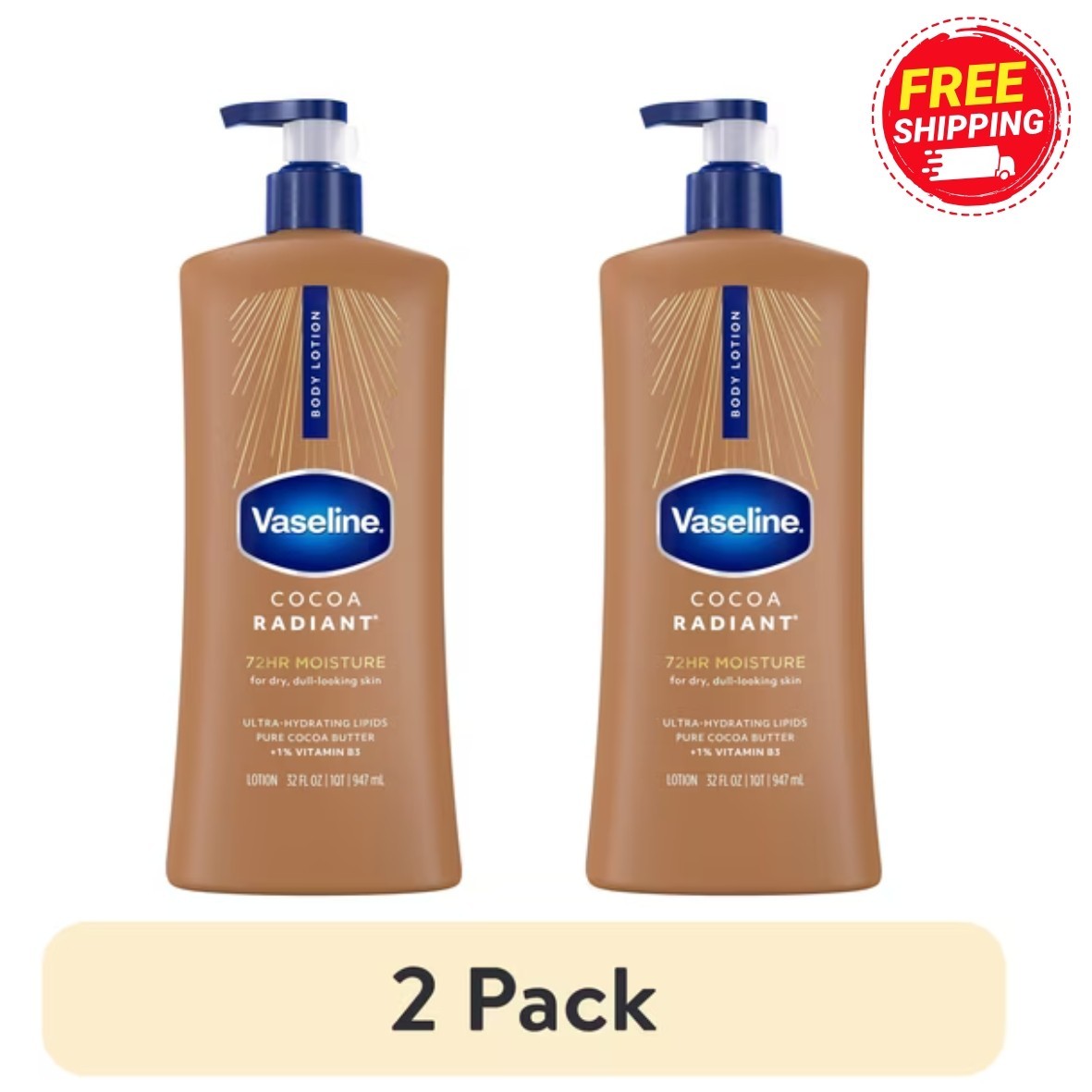 Vaseline Intensive Care Hand and Body Lotion Cocoa Radiant 32 Oz (2 Pack) Vaseline Intensive Care Hand and Body Lotion Cocoa Radiant 32 Oz (2 Pack)