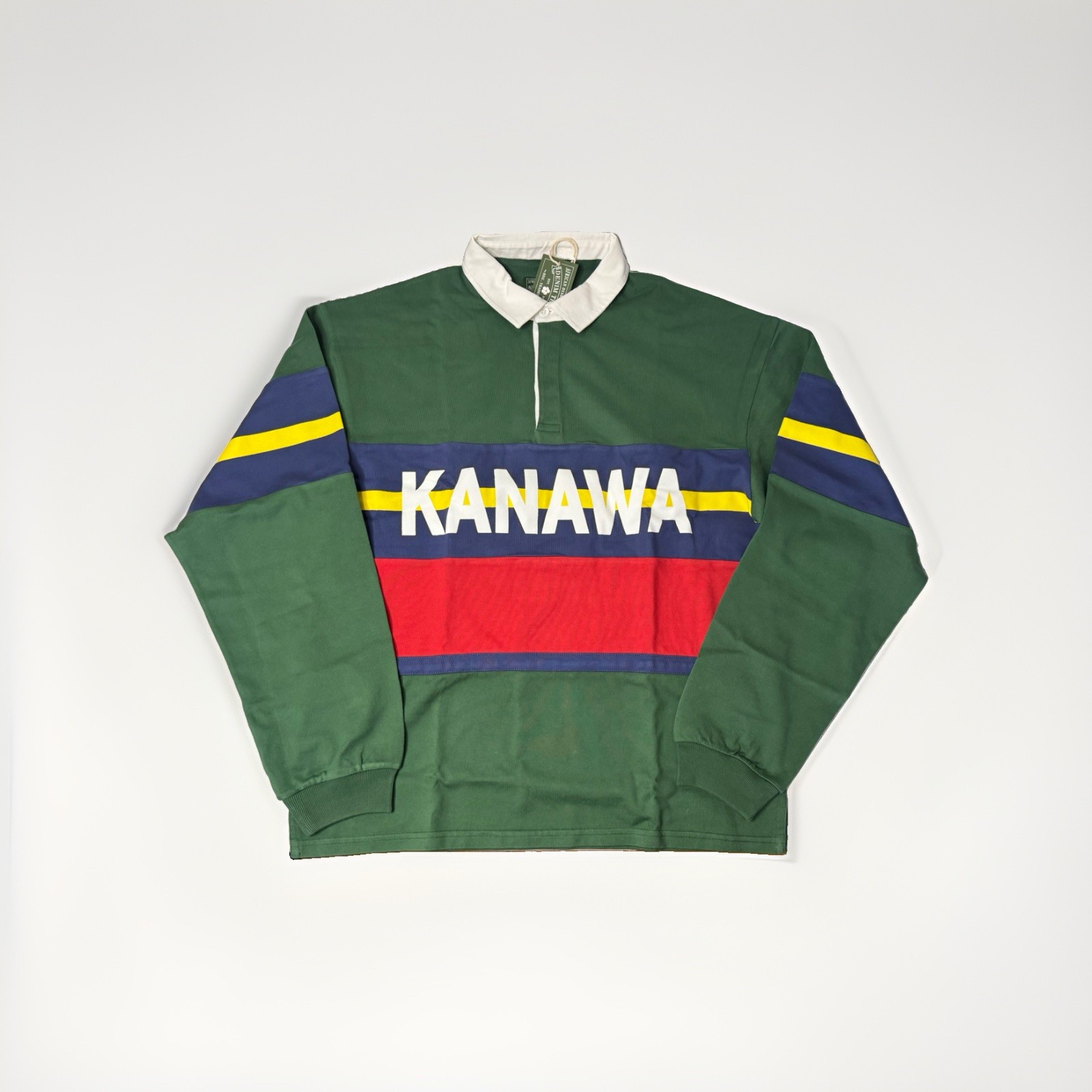 Denim Tears Kanawa Green MultiColor Rugby Long Sleeve Shirt XL Brand New