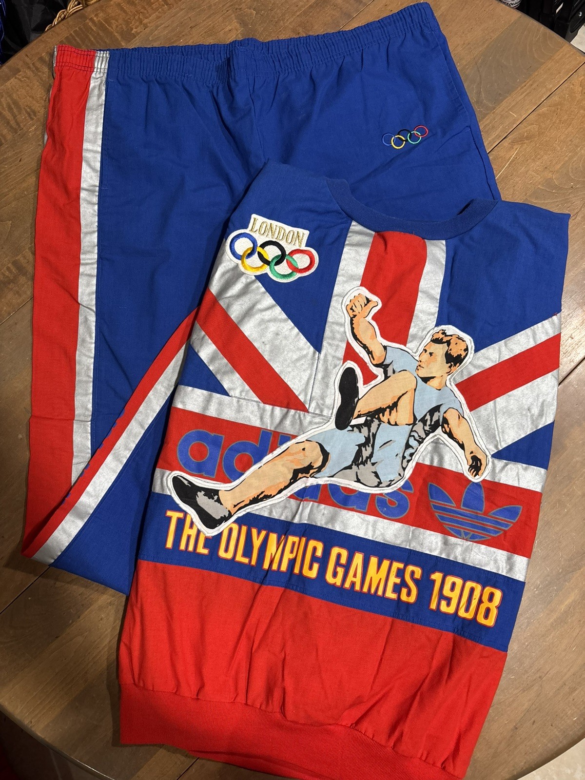 Vintage 80s Adidas UK London Olympic Games 1908 Sweatshirt and Pants Size XL