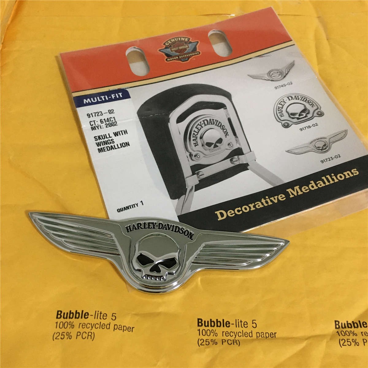Genuine Harley-Davidson Decorative Skull with Wings Medallion 5