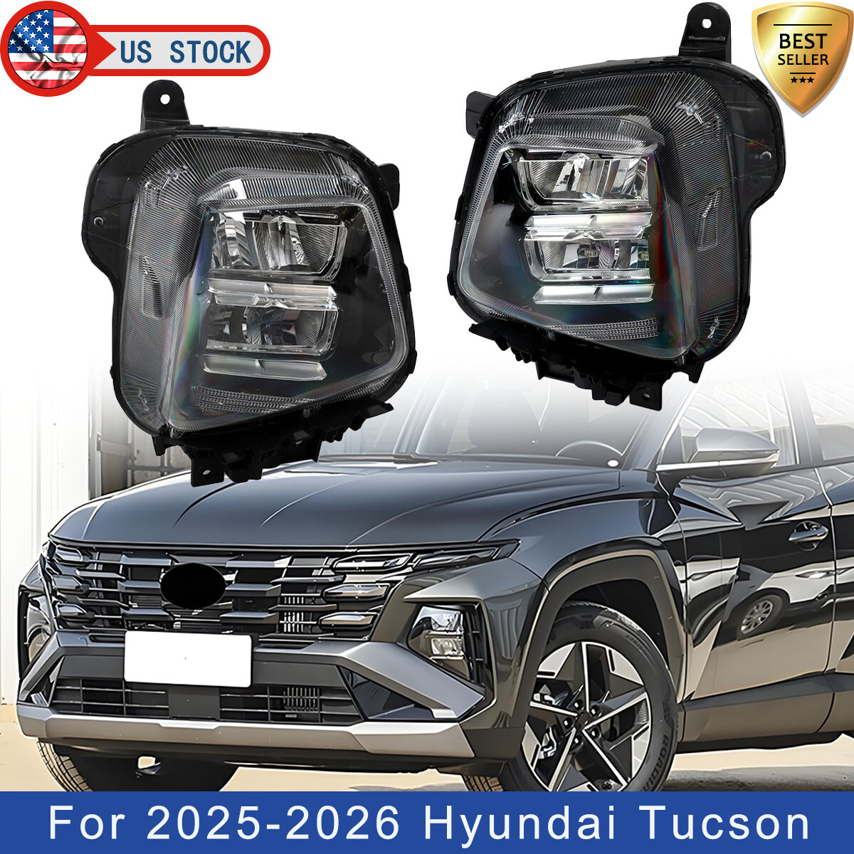 Pair For 2025-26 Hyundai Tucson LED Left Right Side Headlamp Headlights Assembly