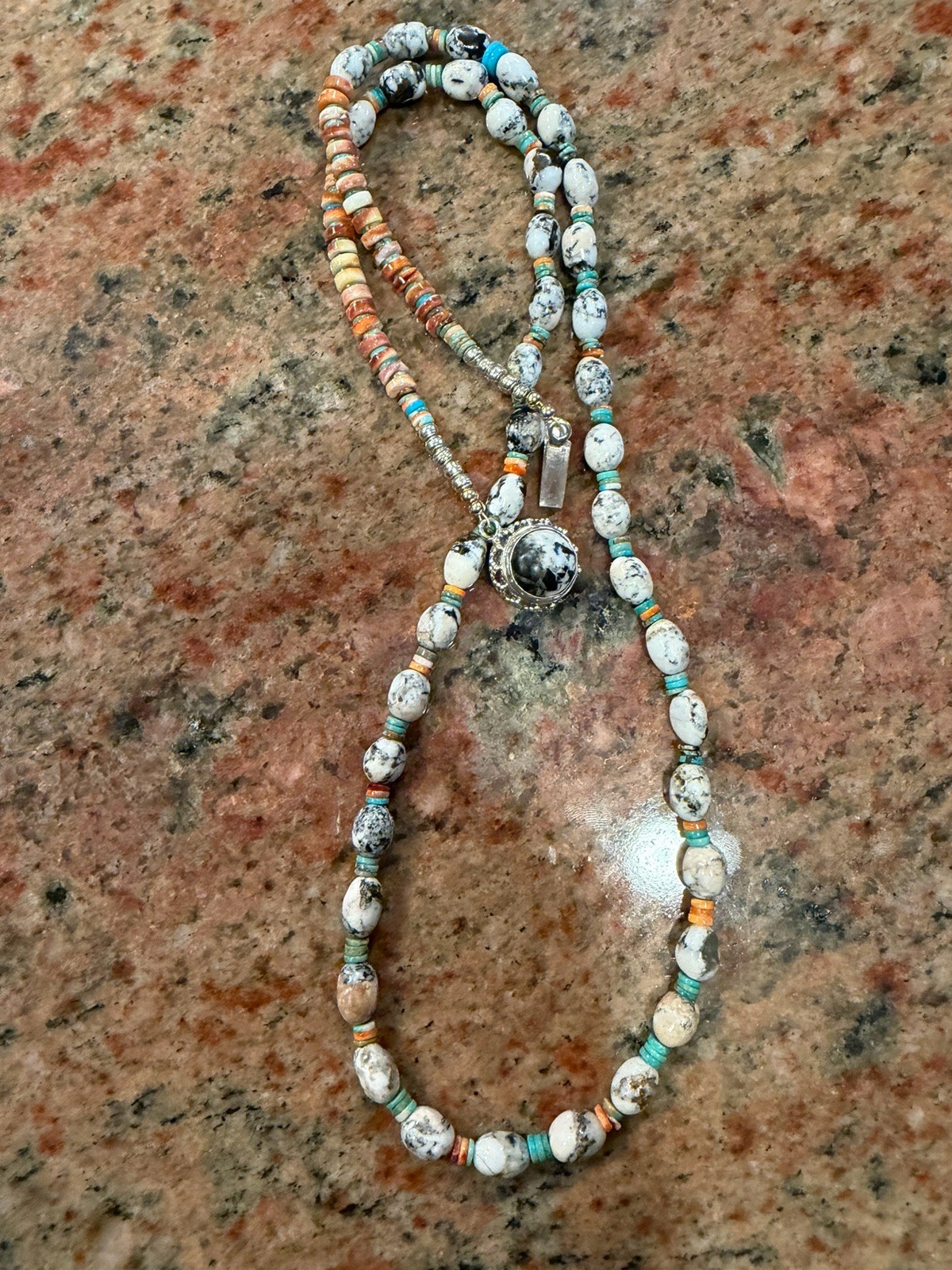 Native American White Buffalo Turquoise Necklace, Tonapah, NV,RARE