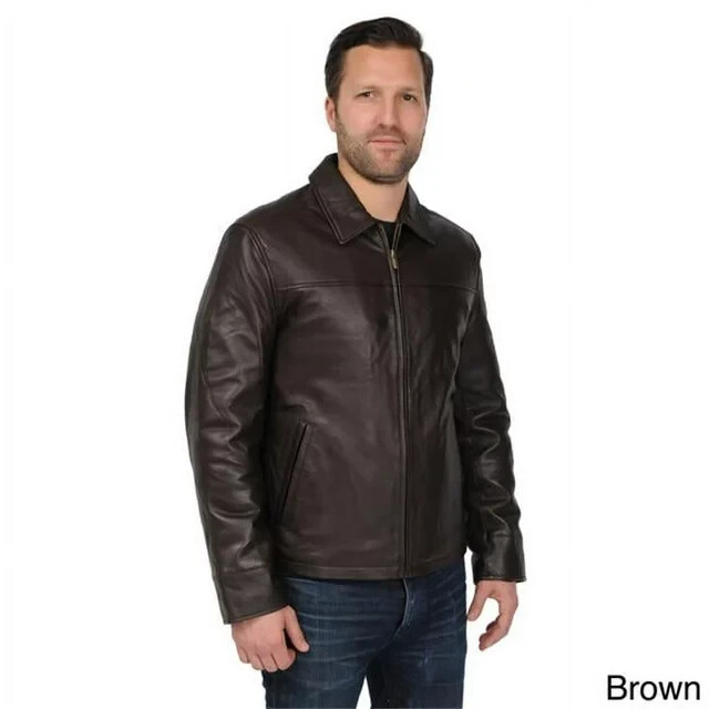 Excelled Men\'s Leather Bomber Jacket Brown Size 2XL XXL NEW $400