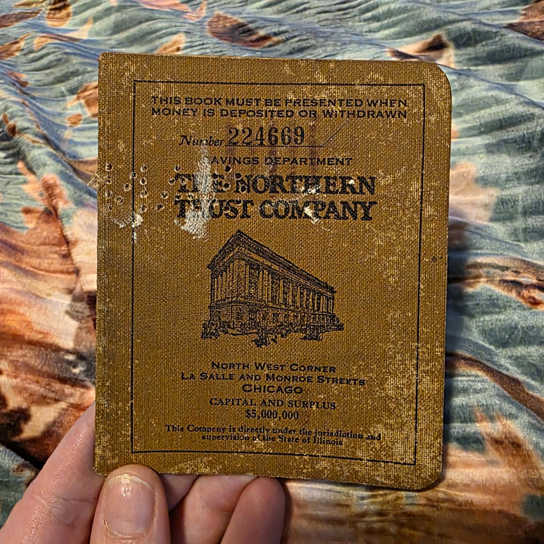 Rare 1930s Northern Trust Company Chicago Passbook