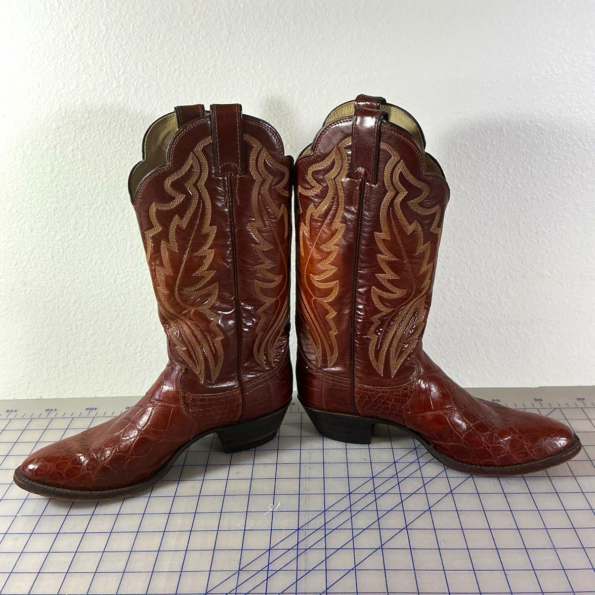 Justin cowboy boots genuine alligator belly style 8857 Men’s size 9.5 D