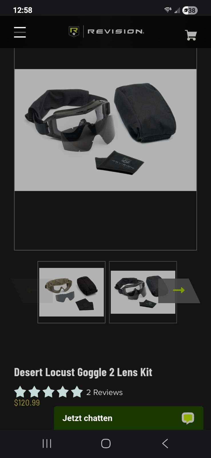 Revision US Military Desert Locust Black Goggles w/ Clear & Dark Lens