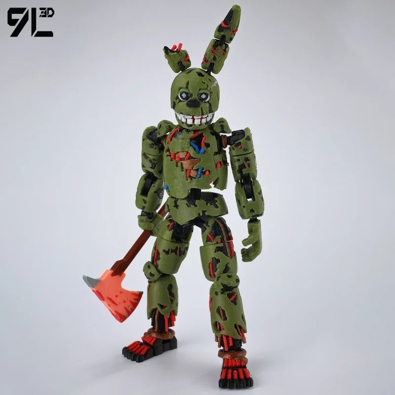 9L3D Printed FNAF Freddy Fazbear\'s Pizza Springtrap Toys Action Figures Anime Mo
