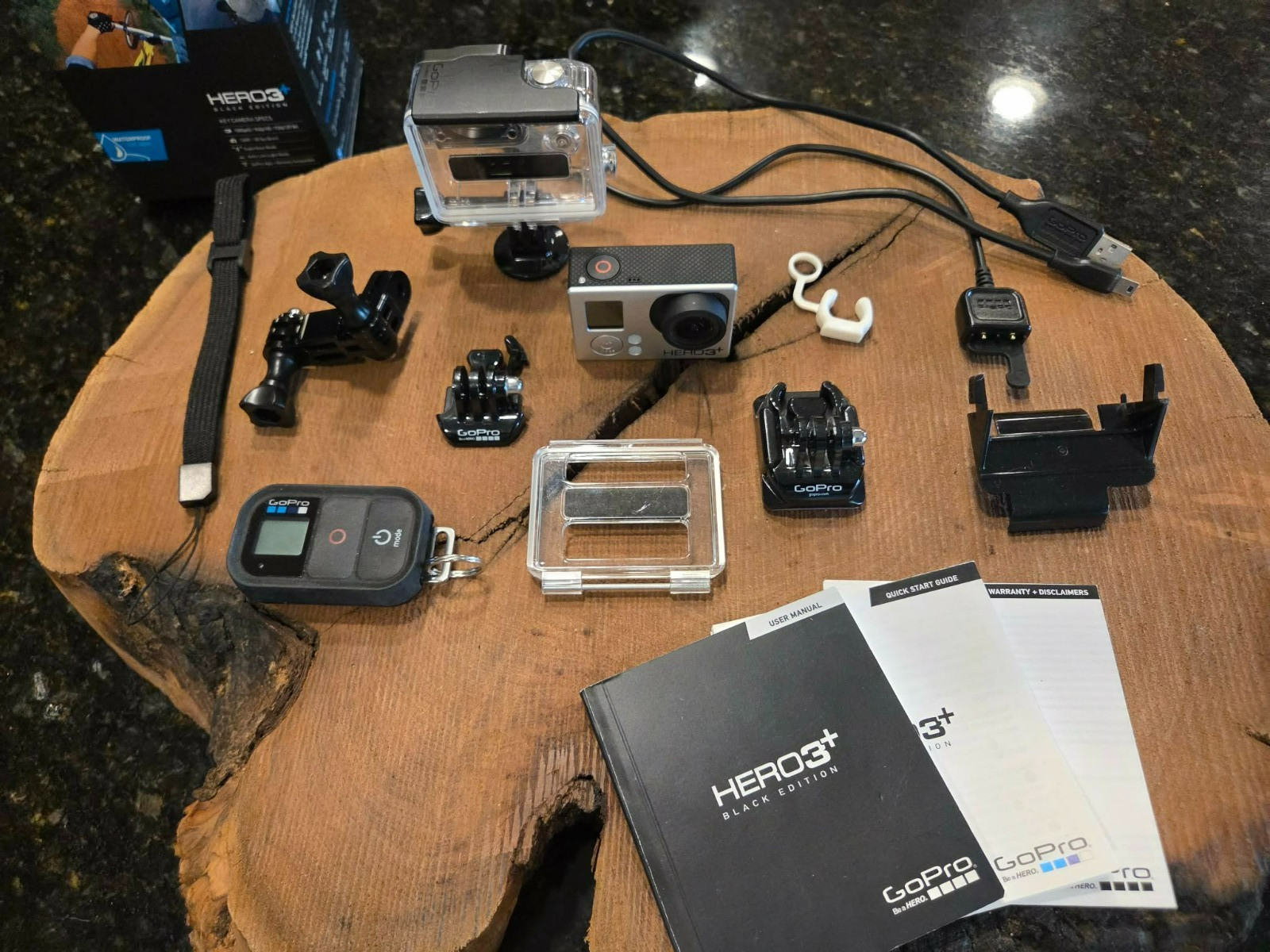 GoPro HERO3+ Black Edition Action Camera Box Bundle Wi-Fi Remote Waterproof Case GoPro HERO3+ Black Edition Action Camera Box Bundle Wi-Fi Remote Waterproof Case