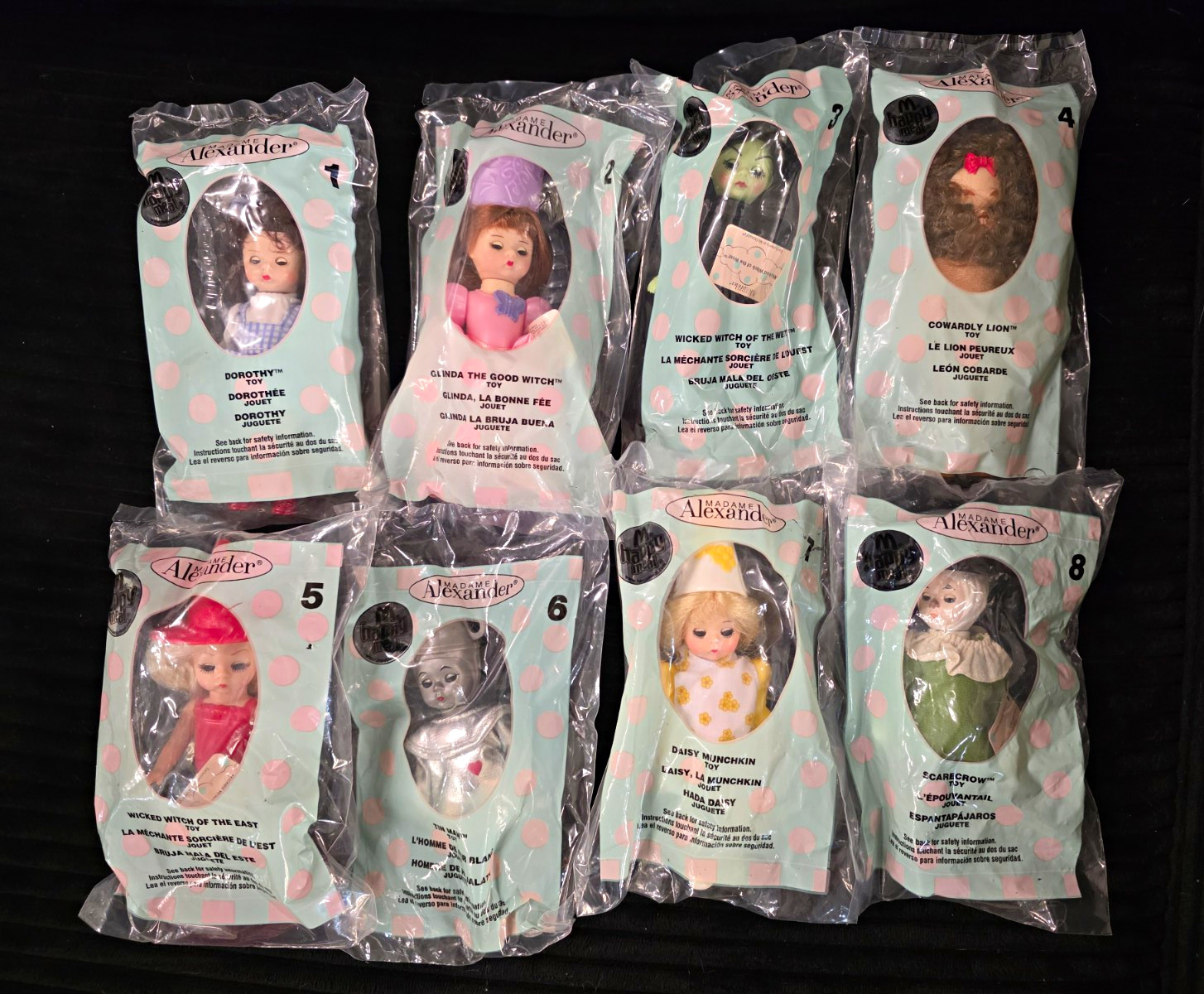 McDonald\'s 2007 Wizard of Oz Madame Alexander Happy Meal Collectible Toys Set1-8 McDonald\'s 2007 Wizard of Oz Madame Alexander Happy Meal Collectible Toys Set1-8