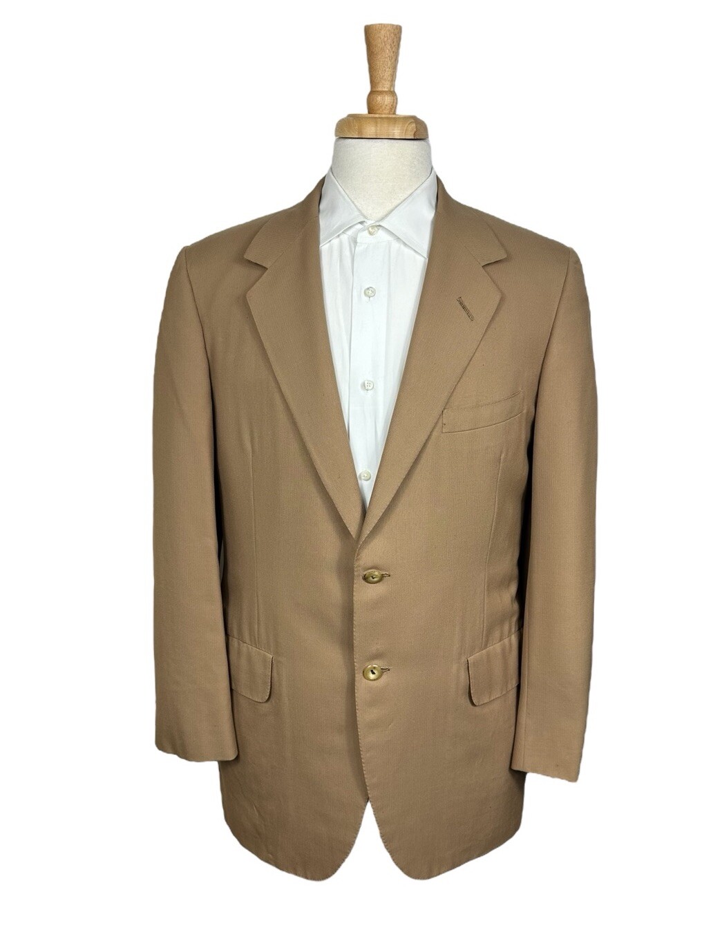 Oxxford Clothes Camel Brown Pure Wool Mens Half Lined Blazer 40L Oxxford Clothes Camel Brown Pure Wool Mens Half Lined Blazer 40L