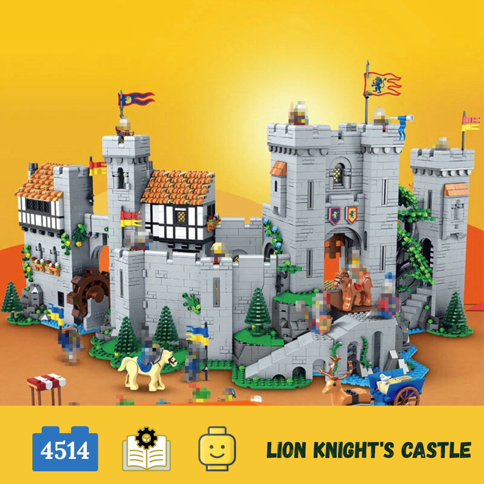 Lion Knight\'s Castle Building Set 4514 PCS 22 Figures Display Model