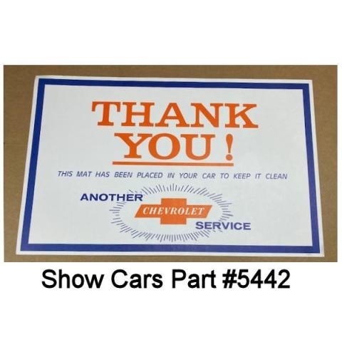 NOS From A Chevy Dealership auction Sale Service Paper Floor Mats 21