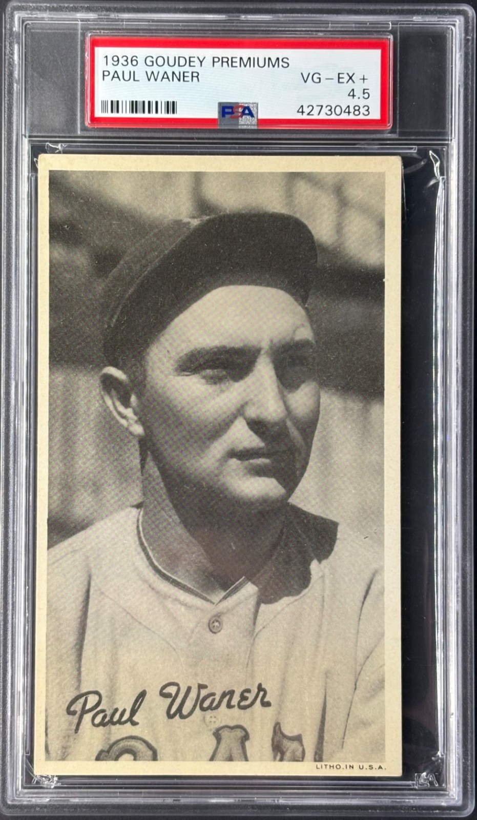 1936 Goudey Premiums Paul Waner PSA 4.5 Pittsburgh Pirates HOF