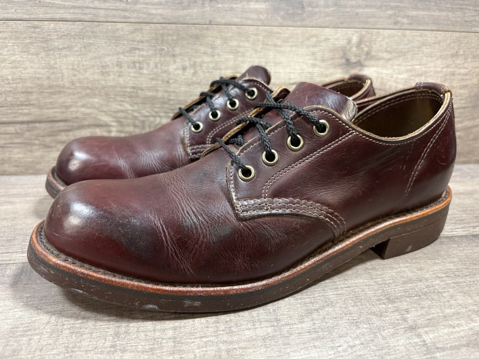 Chippewa Vintage Leather Shoes Vibram Soles Lace Up Mens Size 9.5 D