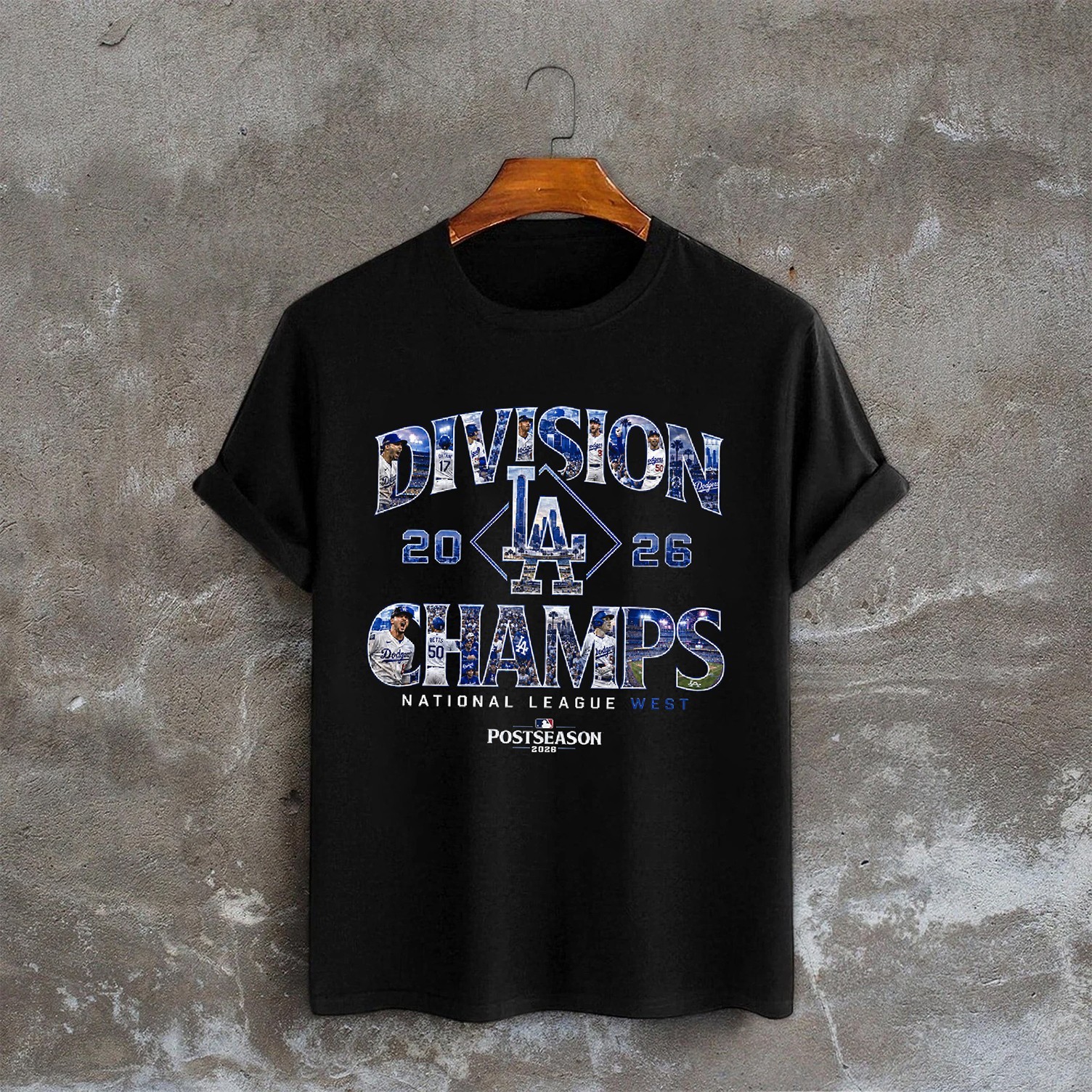 Men\'s Los Angeles Dodgers 2026 NL West Division Champions T-Shirt Men\'s Los Angeles Dodgers 2026 NL West Division Champions T-Shirt