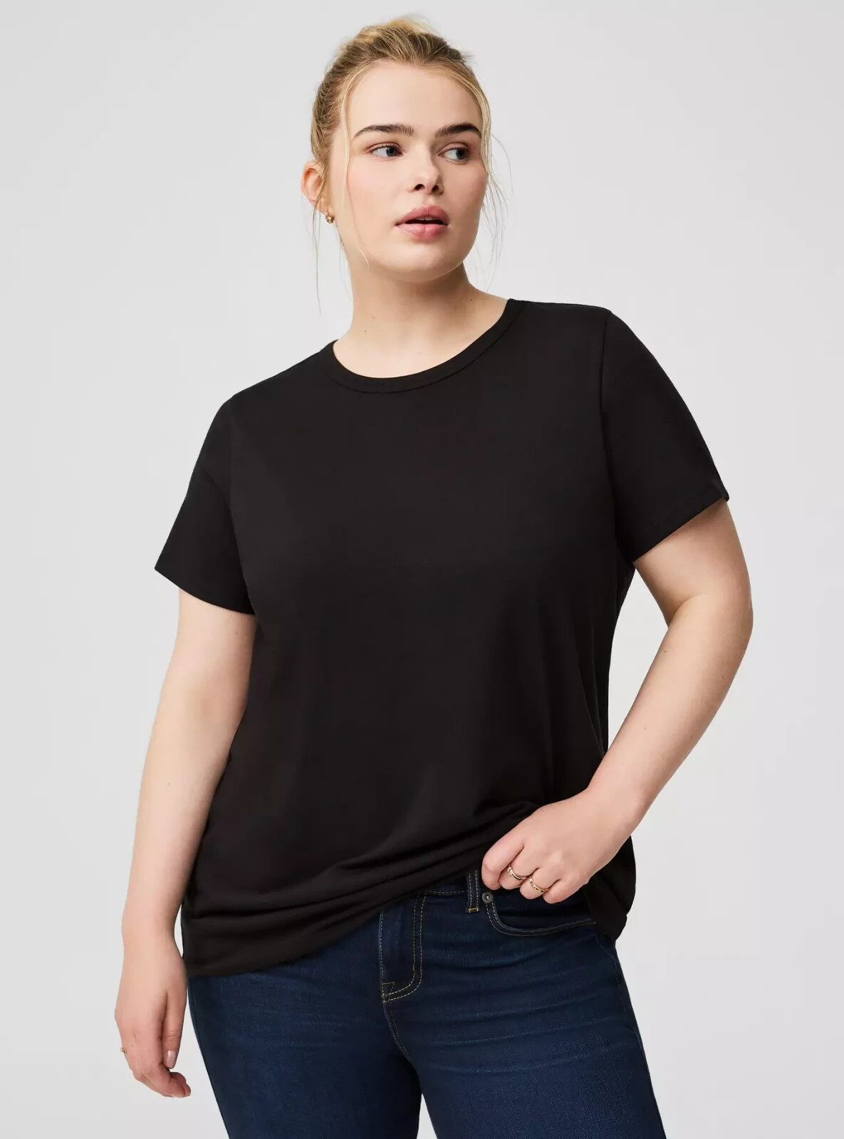 Torrid Plus Size 2X Everyday Jersey Tee Deep Black Crew Neck Short Sleeve NWT