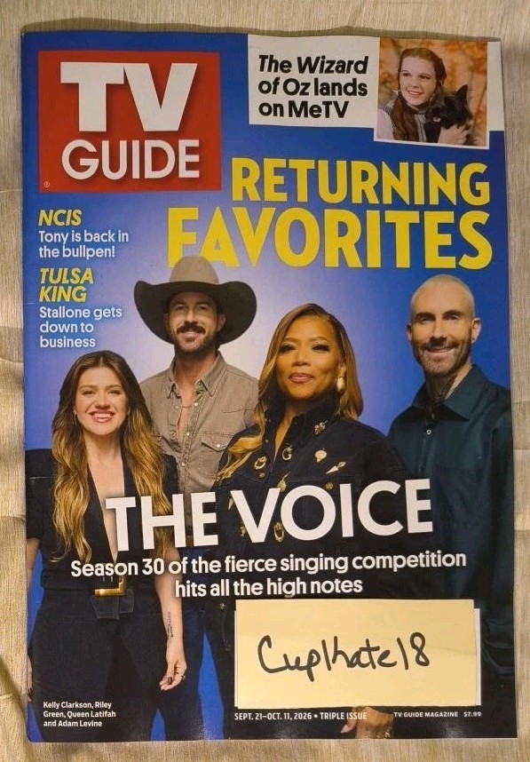 TV Guide Magazine Sep September 21 Oct October 11 2026 NEW The Voice Carrie