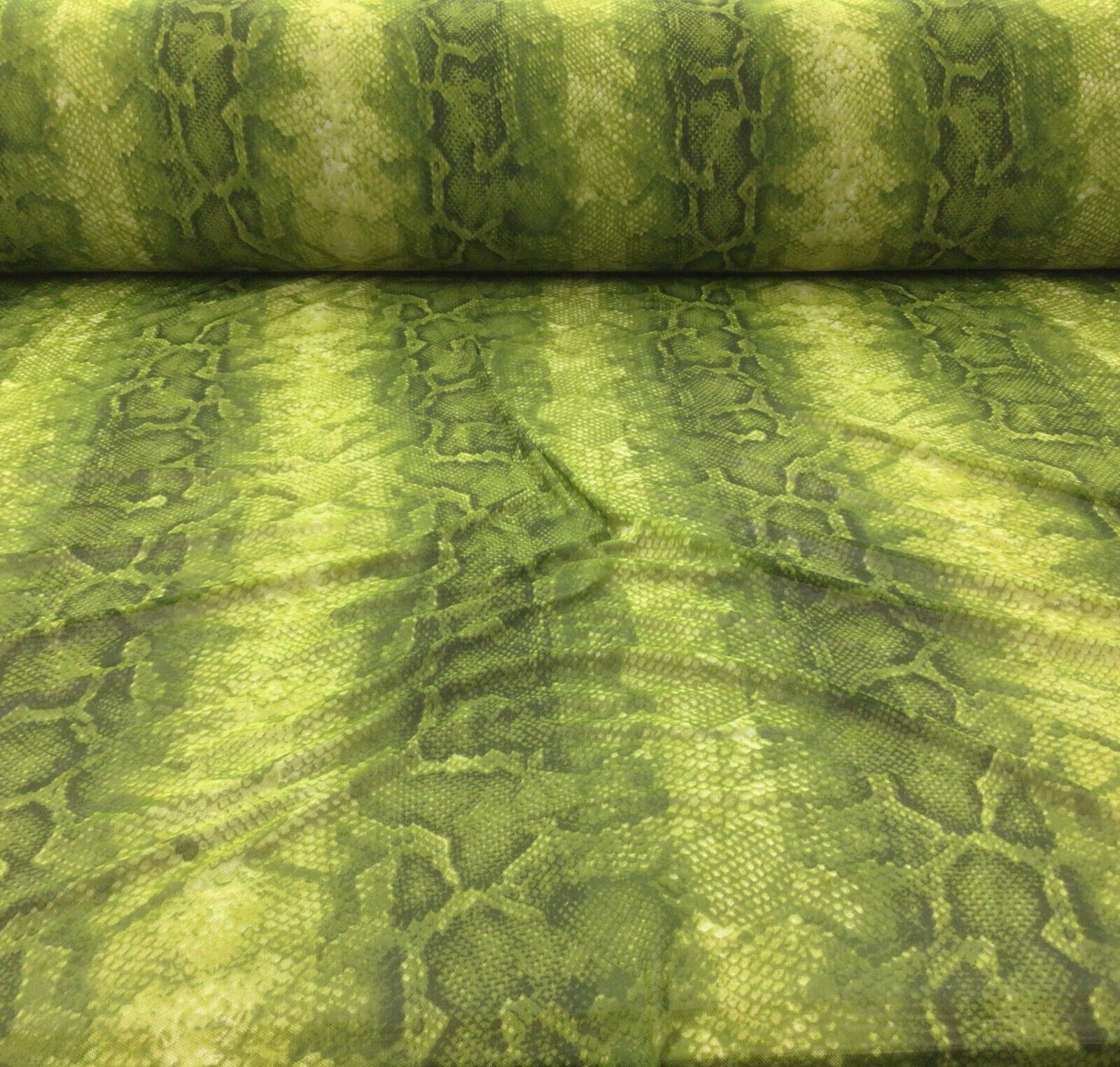 PowerNet Stretch Mesh Nylon Spandex Sheer Printed Snake Skin Lime Green Z508