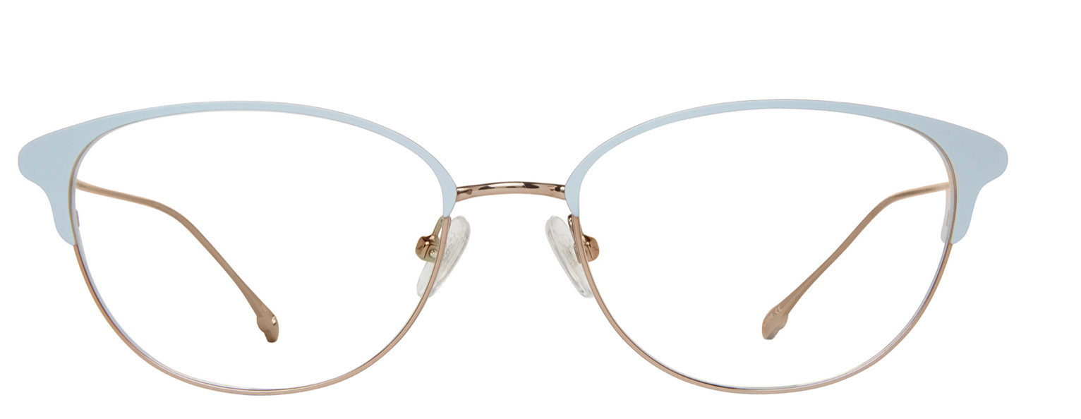 laura ashley women\'s metal women\'s cat eye eyeglass HOPE in light blue titanium