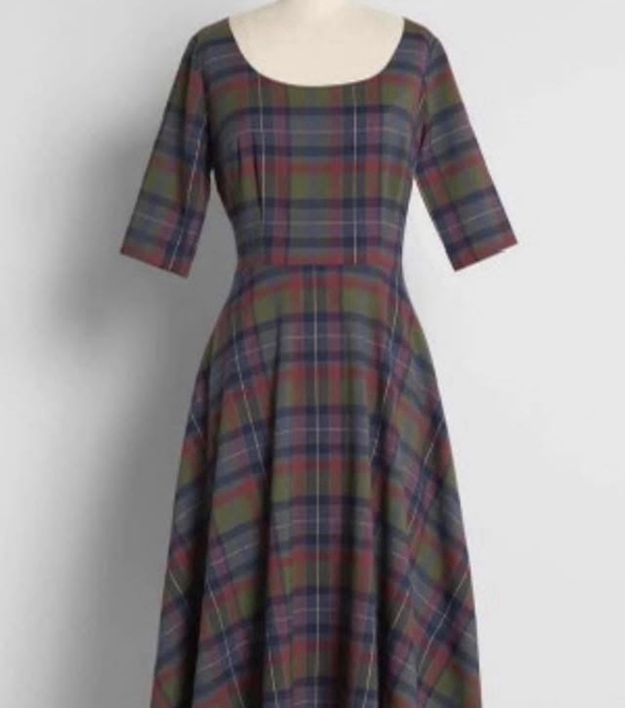 NWT Collectif ModCloth Plaid  Midi Dress  Plus Size 20 US