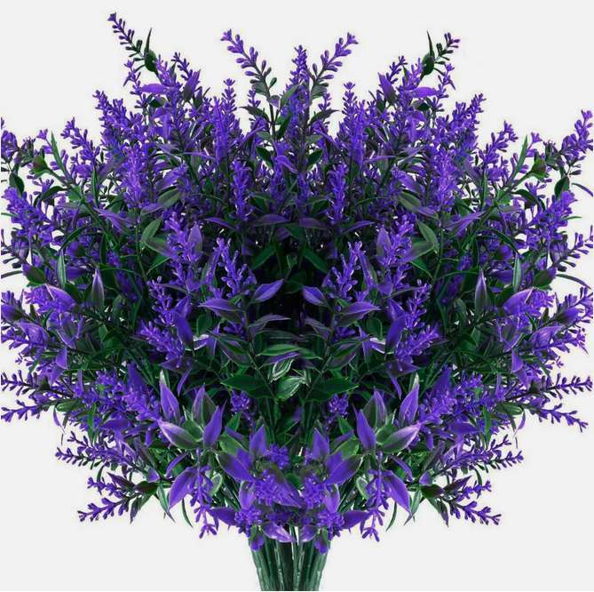 8 Bundles Artificial Flowers UV Resistant Fake Plants Outdoor Home Garden Decor 8 Bundles Artificial Flowers UV Resistant Fake Plants Outdoor Home Garden Decor